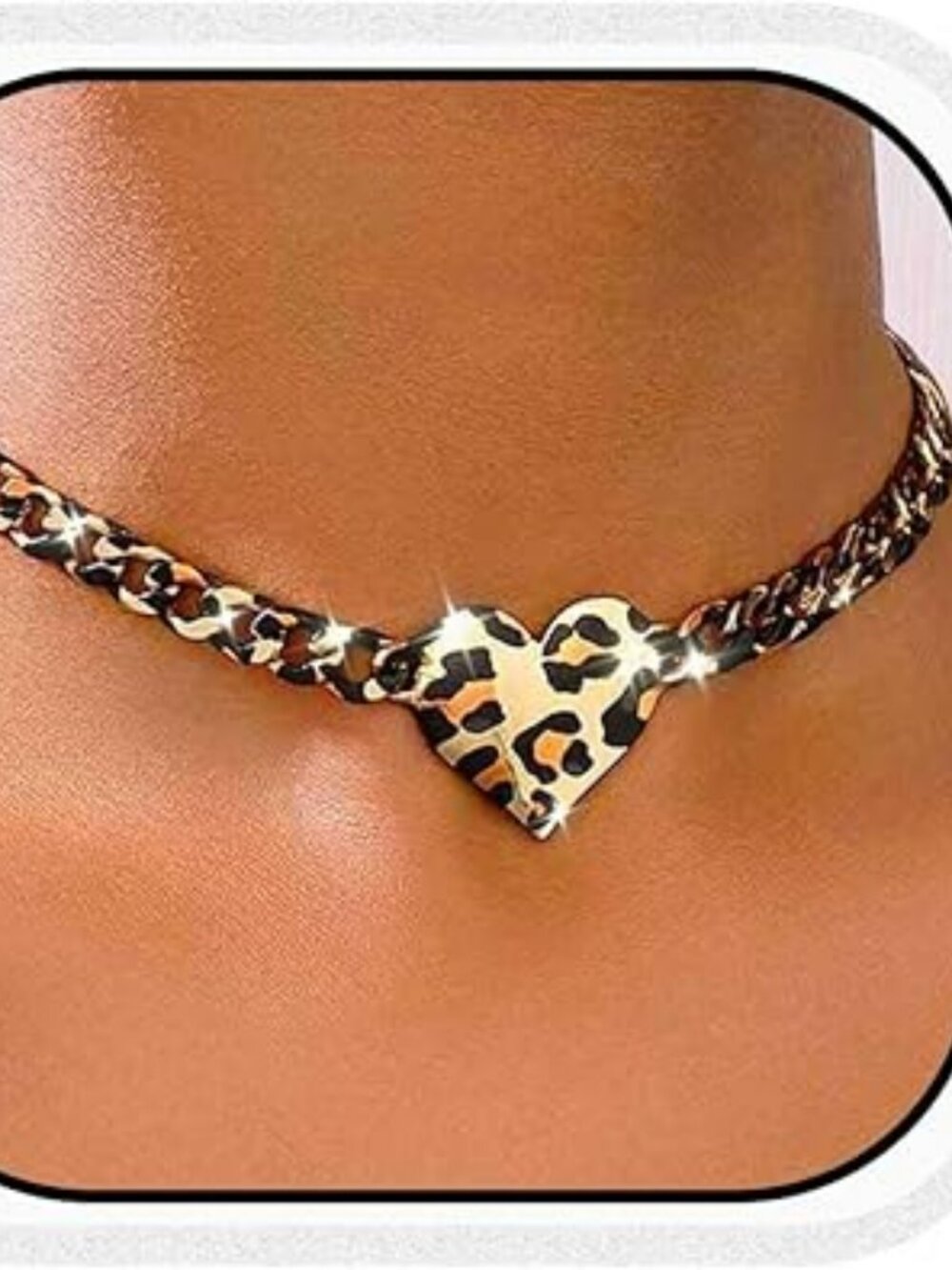 New Leopard Chunky Choker Necklace Gold Thick Punk Cuban Chain Jewelry Boho